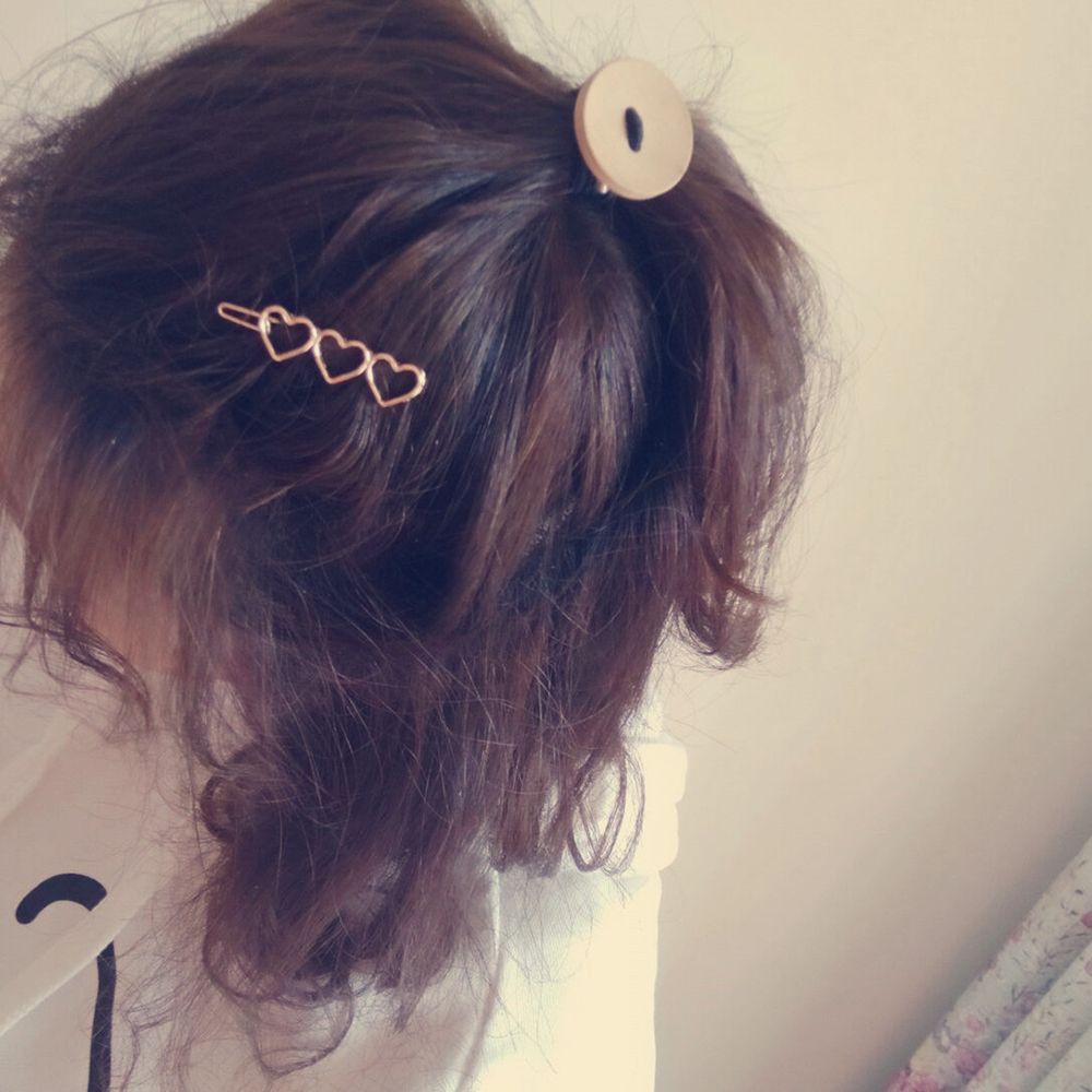 Kẹp tóc hợp kim hình trái tim rỗng đáng yêu phong cách Hàn Quốc cho nữ
