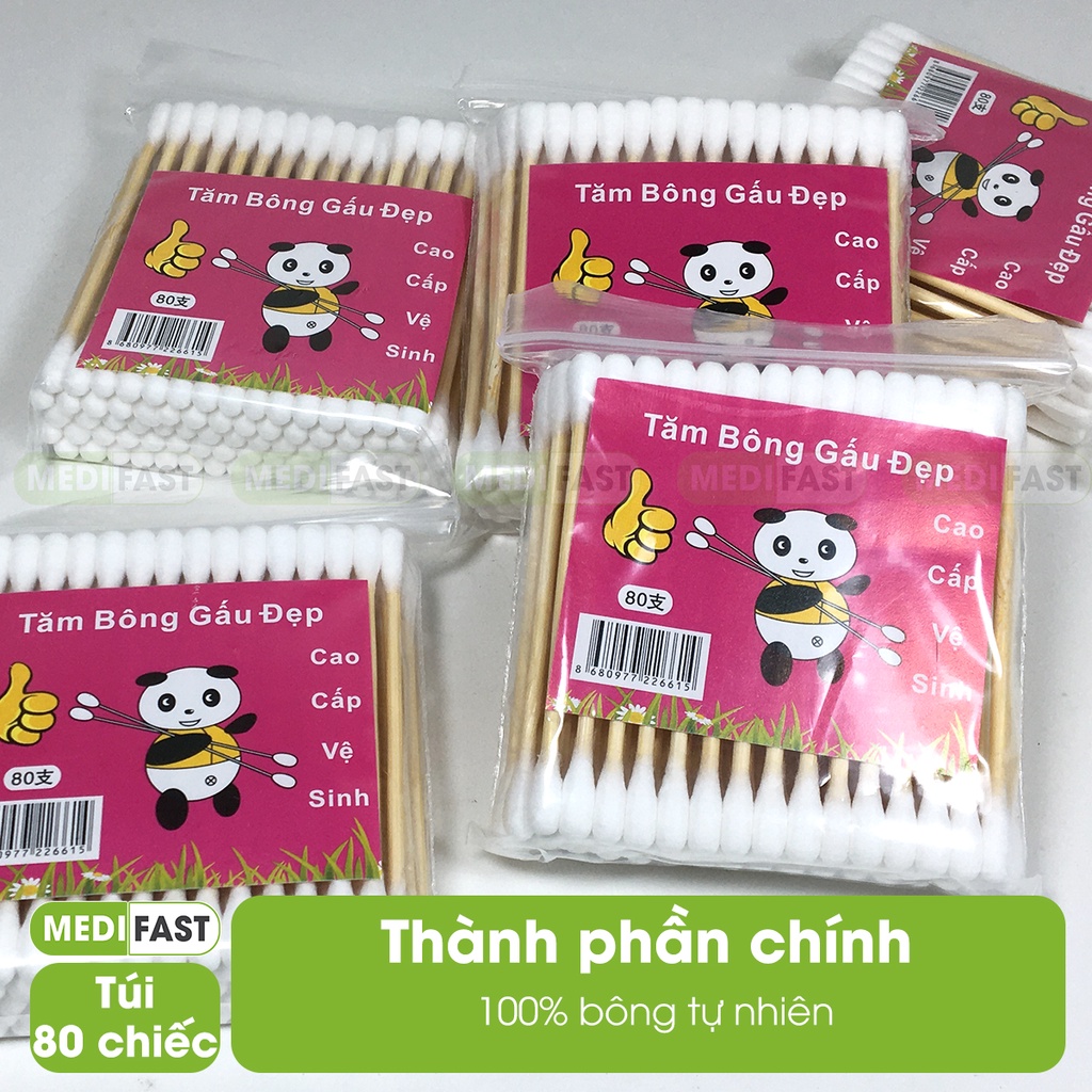 Tăm bông cho bé, người lớn - giúp vệ sinh tai, mũi hoặc sau khi tắm, từ bông tự nhiên - bông ngoáy tai SOFTTANA