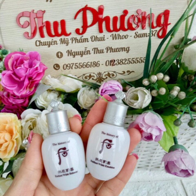 Cặp nước hh sữa dưỡng trắng da whoo (tách set)