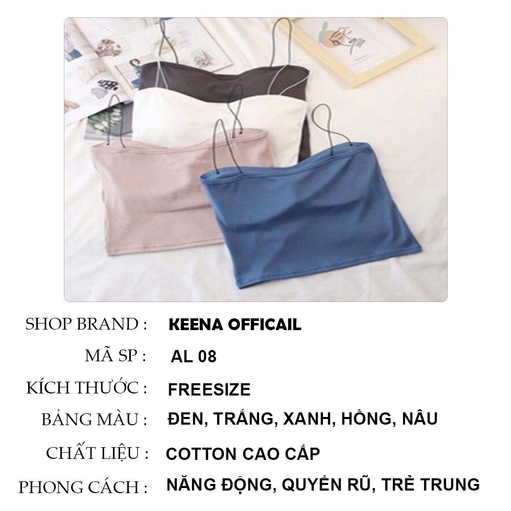 Áo bra 2 dây nâng ngực không gọng bigsize đệm mỏng dáng ôm bao mát mịn chất cotton sợi bún co giãn KEENA AL 08 | BigBuy360 - bigbuy360.vn