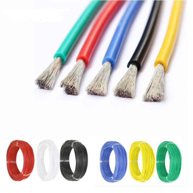 Chất Lượng Cao Silicon Mềm Flexi Linh Hoạt Đa Lõi Dây Cáp Đen Đỏ Trắng Xanh Vàng Xanh Drone DIY AWG 6 8 10 12 14 16 Core