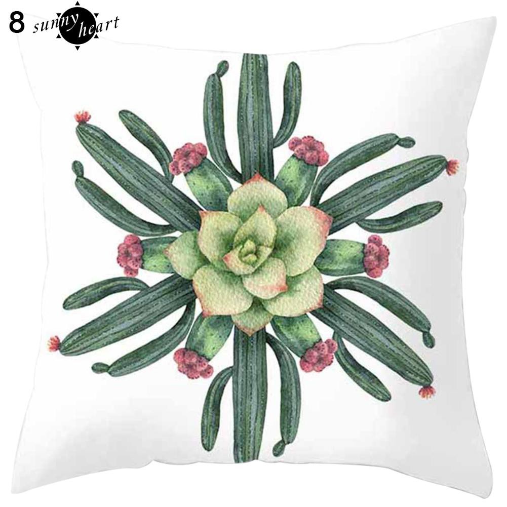 Vỏ Gối Vuông In Hình Cây Xương Rồng Độc Đáo Phong Cách