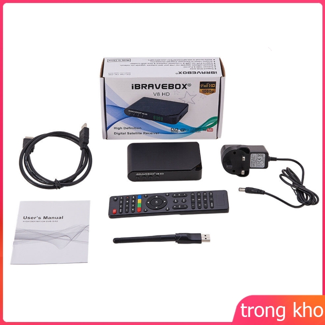 Đầu nhận tín hiệu vệ tinh iBRAVEBOX V8 HD 1080P DVB-S2 cho TV qua PVR USB WIFI