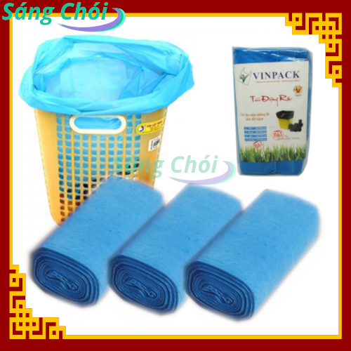 1kg [Size Cực Đại 78 x 92 cm Đựng Thùng 20L] Túi Đựng Rác Cuộn Tự Phân Hủy Sinh Học Màu Xanh (Túi Rác 2 Cuộn) - Vinpack