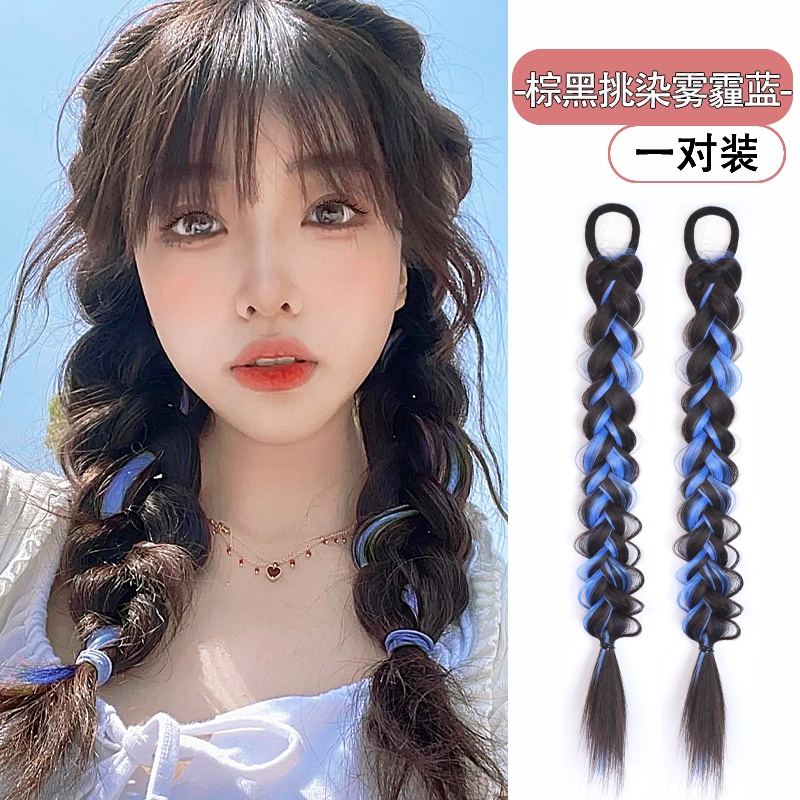 Bộ 2 Tóc Giả Thắt Bím Đuôi Ngựa Tự Nhiên