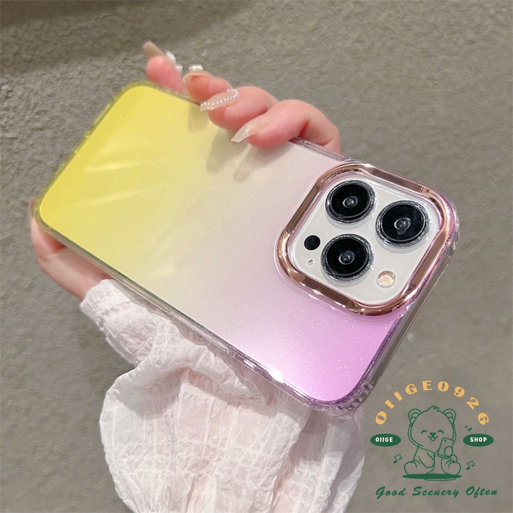 Ốp Điện Thoại TPU Hai Màu gradient Lấp Lánh Cho Iphone14 13 12 11 Pro Max