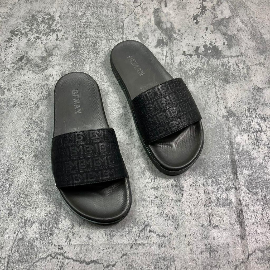 Dép nam quai ngang Beman DBM30,quai dép da sít cao cấp 2 lớp, đế cao su non nguyên khối