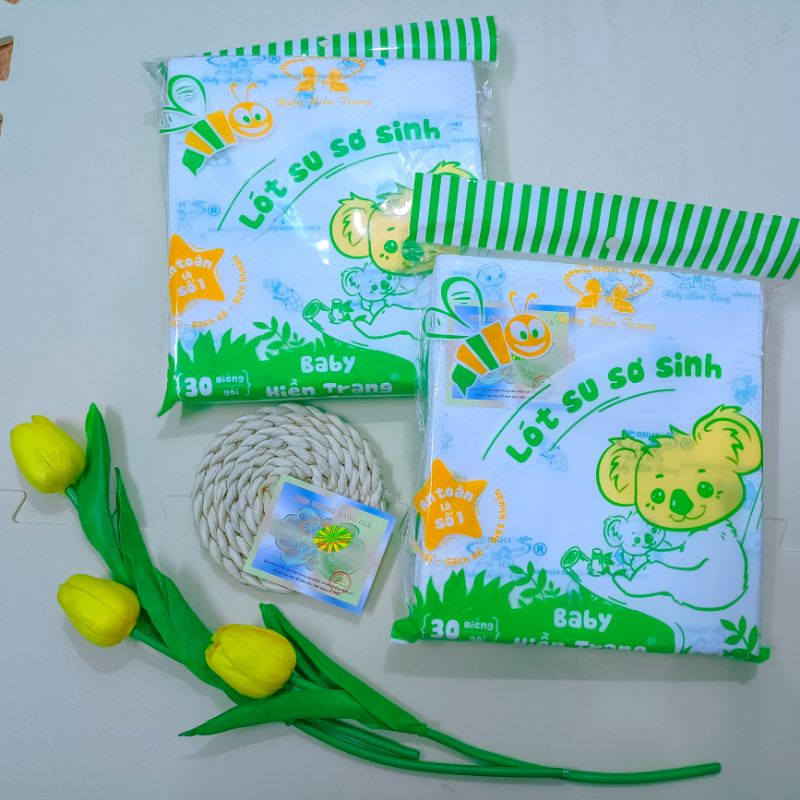 Tấm Lót Su Sơ Sinh BABY 3 Lớp 30 miếng/gói có tem kiểm định (CHÍNH HÃNG)