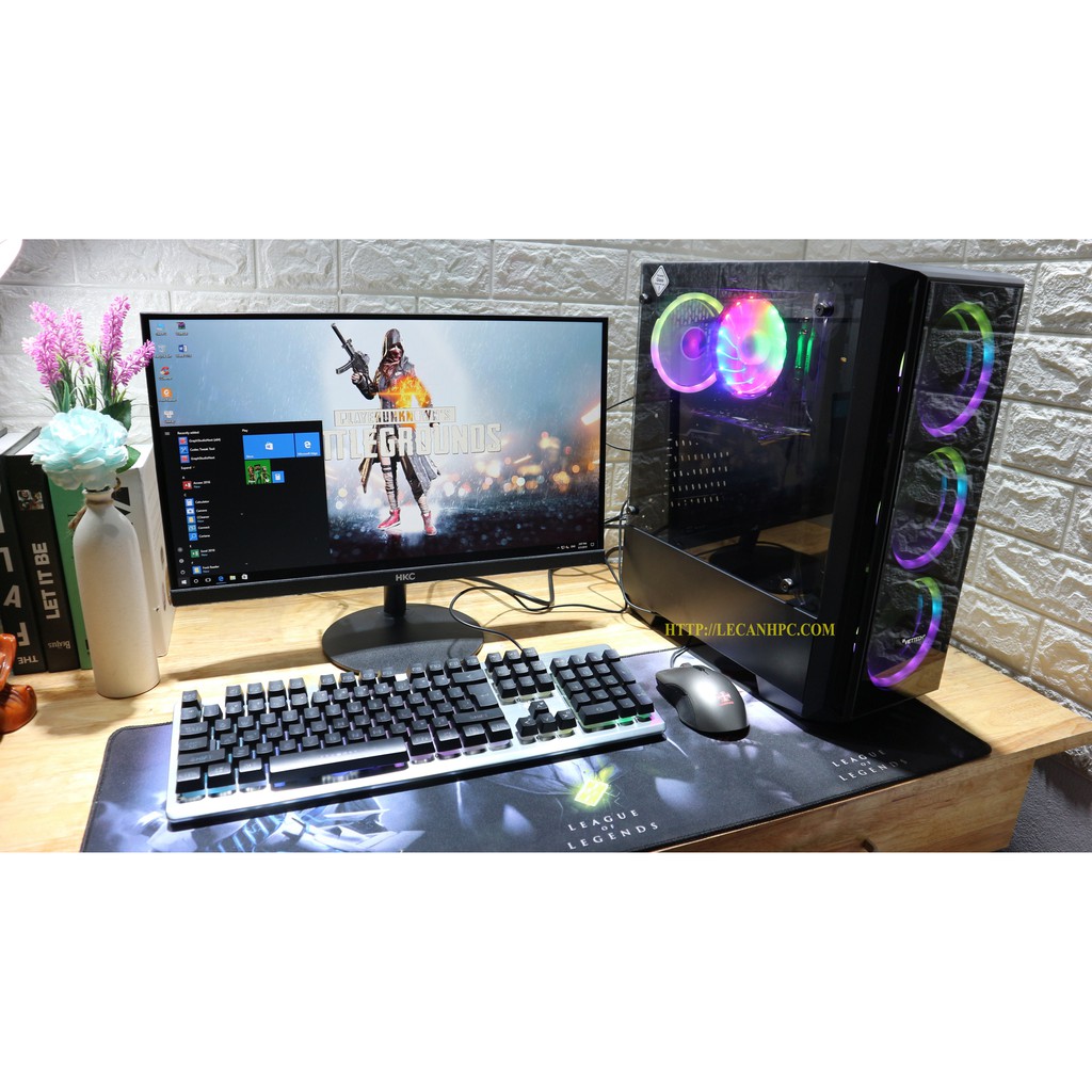 Bộ máy tính chơi game PUBG, GTA5, LOL, Fifa4..., Màn hình 24inch IPS Full viền | BigBuy360 - bigbuy360.vn
