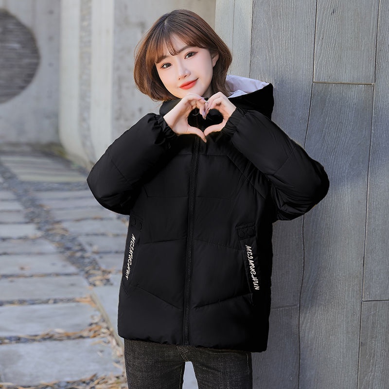Áo Khoác Phao Đệm Cotton Dày Dáng Ngắn Có Mũ Trùm Thời Trang Mới 2022 Cho Nữ