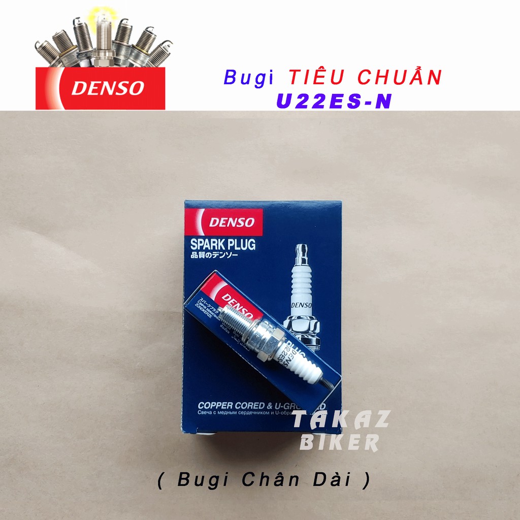 Bugi DENSO TIÊU CHUẨN U22ES-N chân dài : SHVN ; SH Mode ; PCX 125 ; Click ; Airblade - Lead 125 ; Vision ; Wave 110