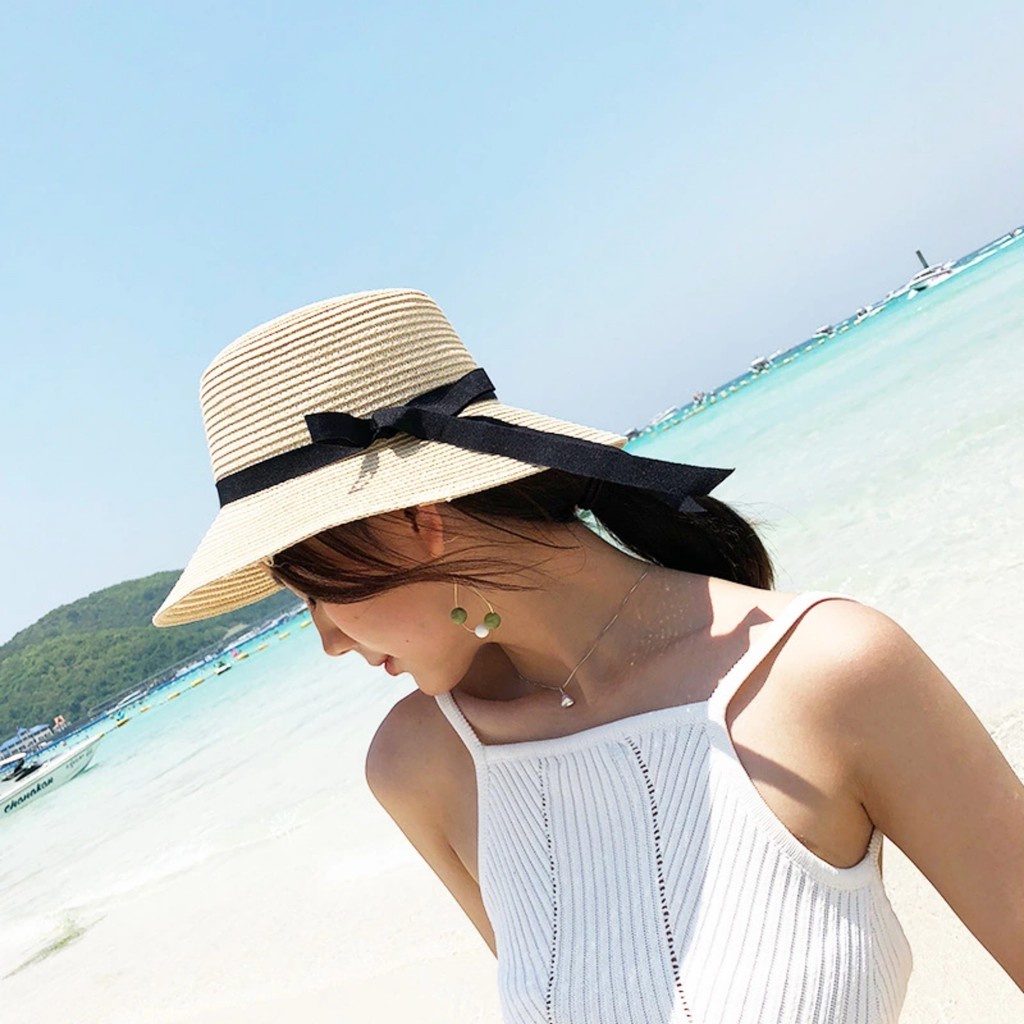 Nón cói nơ đi biển mùa hè - Mã CO001