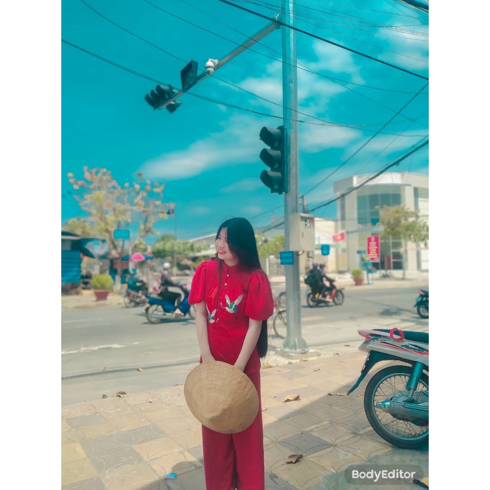 Đồ Lam Đi Chùa #Mẫu thêu hạc# Quần Áo Nữ