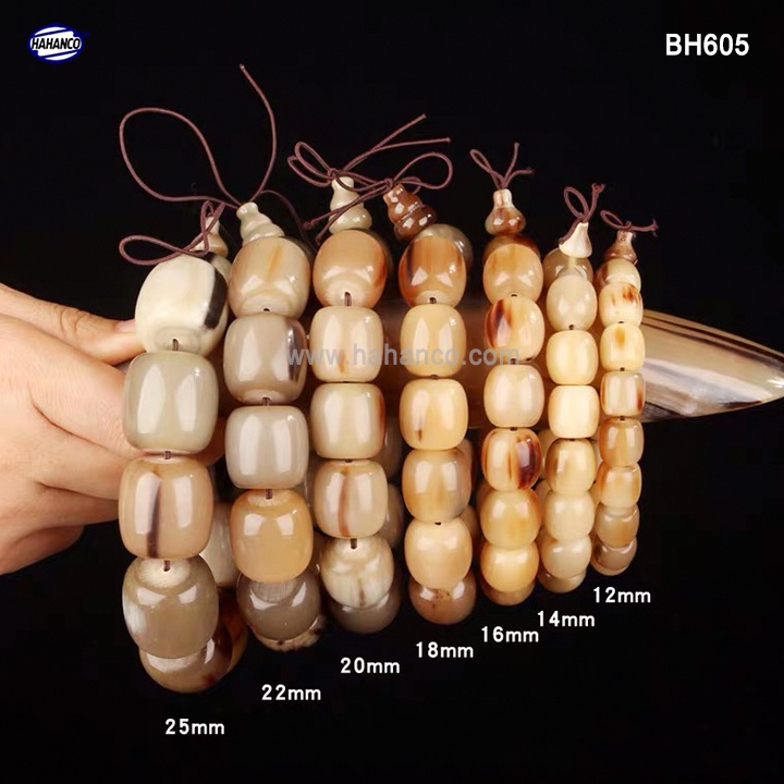 Vòng tay sừng bò Châu Phi - đủ size - đốt trúc Phú quý và trường tồn (BH605T) HAHANCO