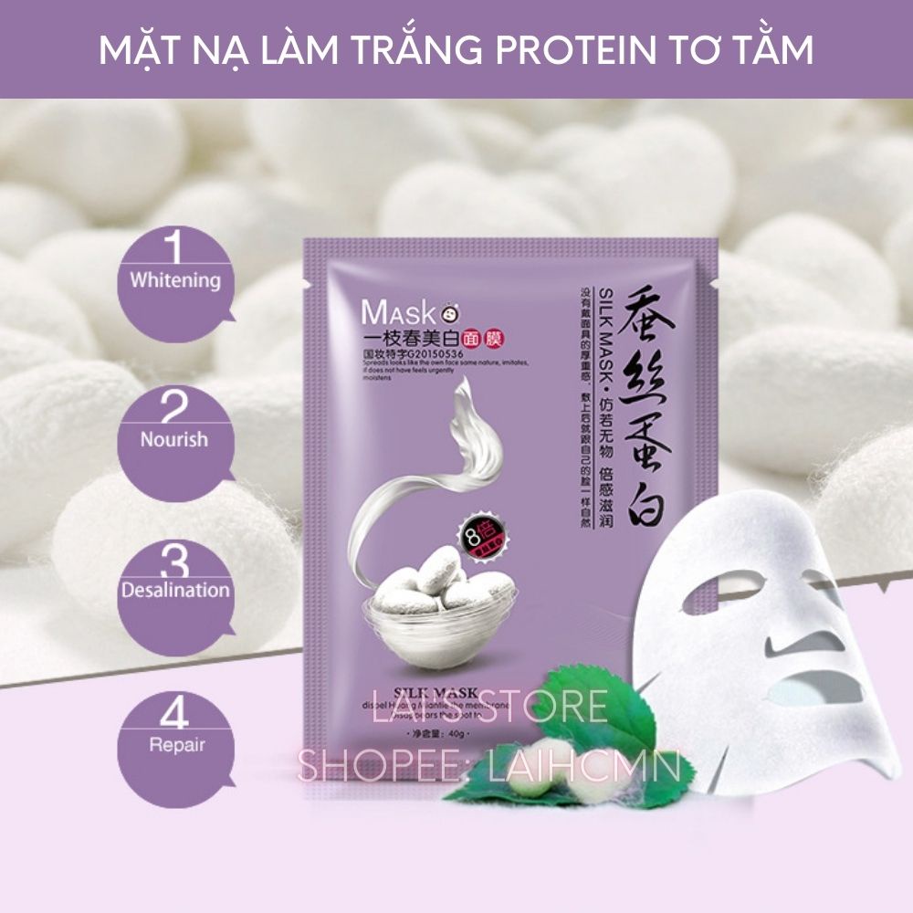 Mặt Nạ Tơ Tằm Thải Độc, Trắng Da, Mờ Thâm Mụn ONE SPRING Cấp Ẩm Da Khô Mask Nôi Địa Trung Chính Hãng