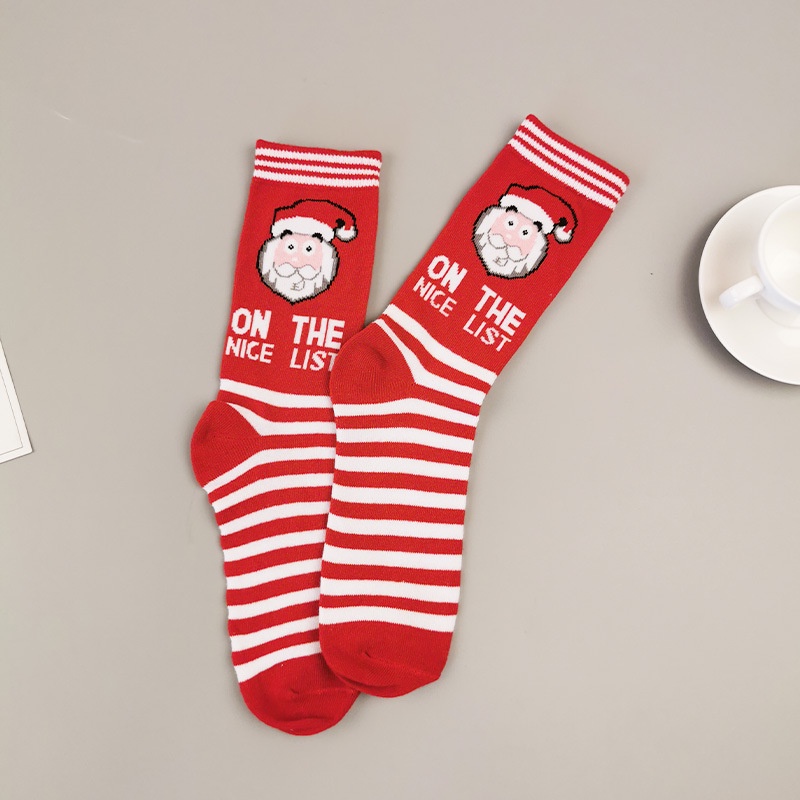1 Đôi Vớ cotton Nữ Họa Tiết Giáng Sinh &amp; Halloween Thời Trang