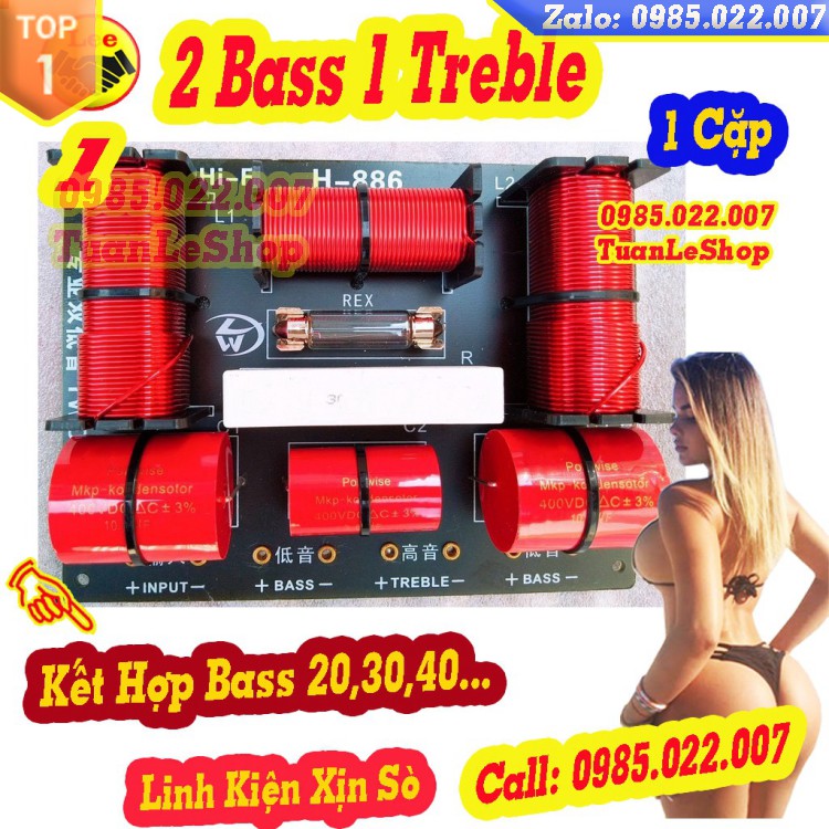 MẠCH LOA 2 BASS 1 TRÉP - MẠCH PHÂN TẦN LW H886 –HÀNG CHẤT LƯỢNG – GIÁ 2 MẠCH