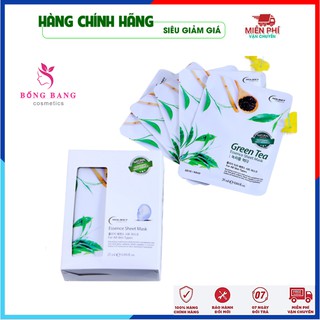[Freeship-Chính Hãng Hàn Quốc] Hộp 10 Túi Mặt nạ dưỡng da - Mặt nạ giấy từ Trà Xanh ngừa mụn & làm trắng HOLIKEY 25mlx10