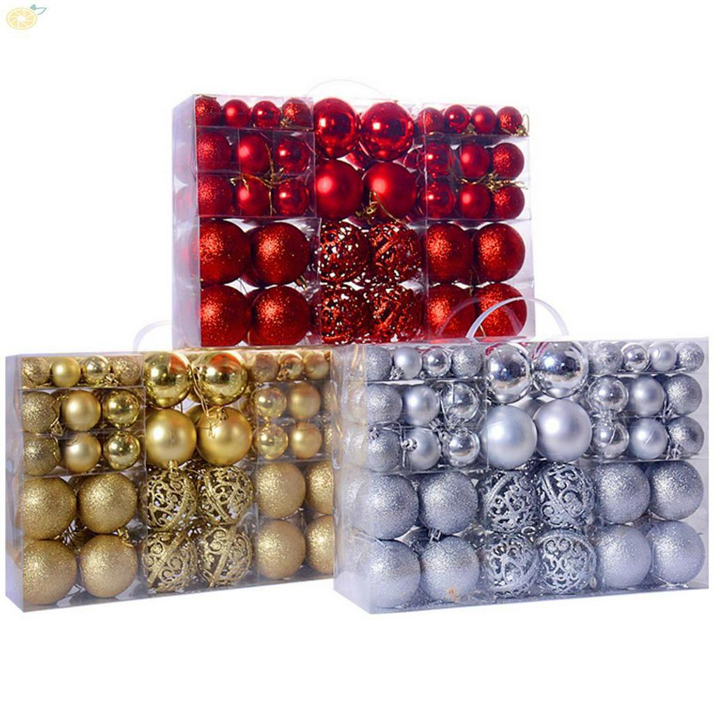 Set 100 bóng dùng để trang trí cây thông Noel 3-6 cm