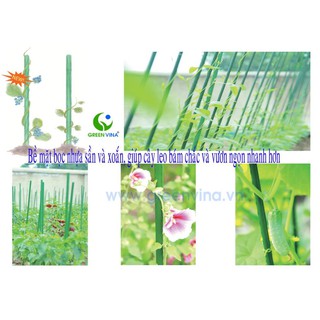 Ống thép bọc nhựa dùng làm cây đỡ hoa hồng, làm giàn cỡ 16mm dài 180cm