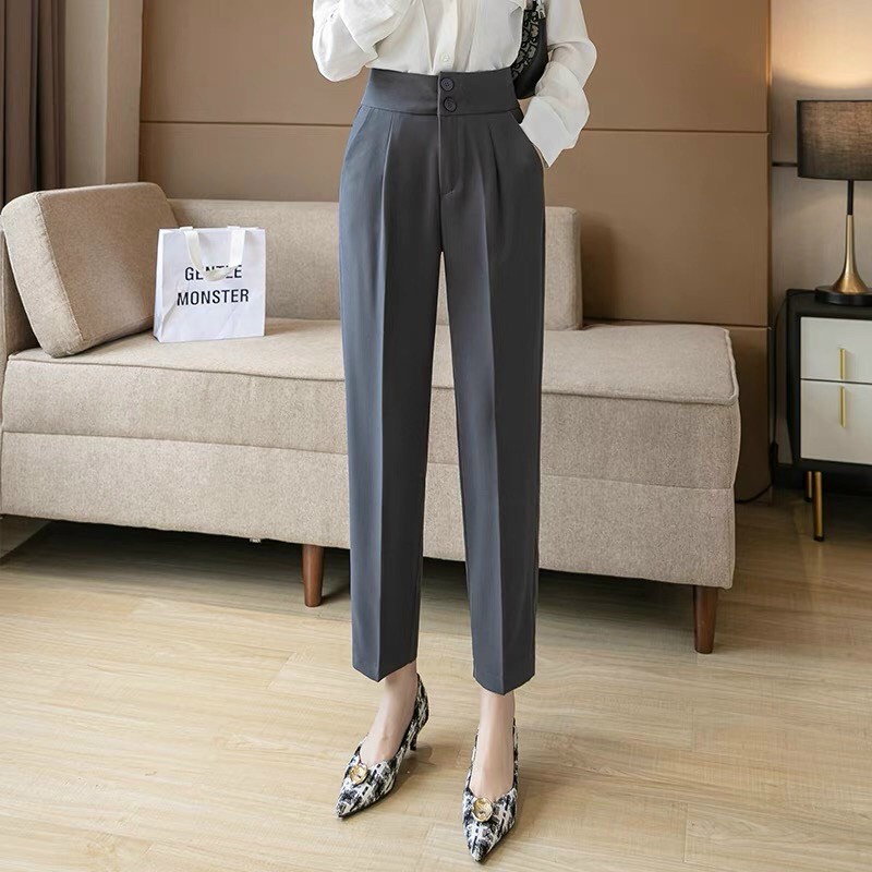 Quần baggy nữ 2 khuy , quần tây công sở cạp cao