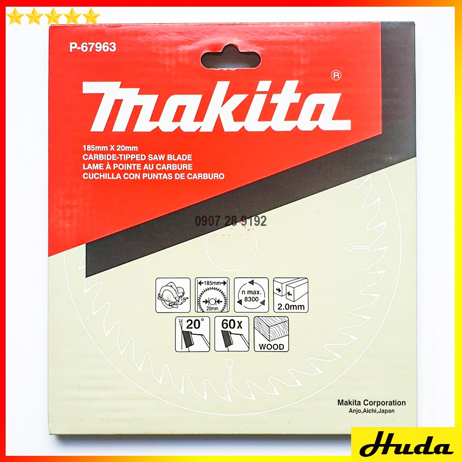 Đĩa cắt gỗ Makita 185x60T P-67963