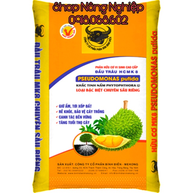 Phân hữu cơ vi sinh nấm đối kháng Đầu Trâu HCMK 8 gói 1kg