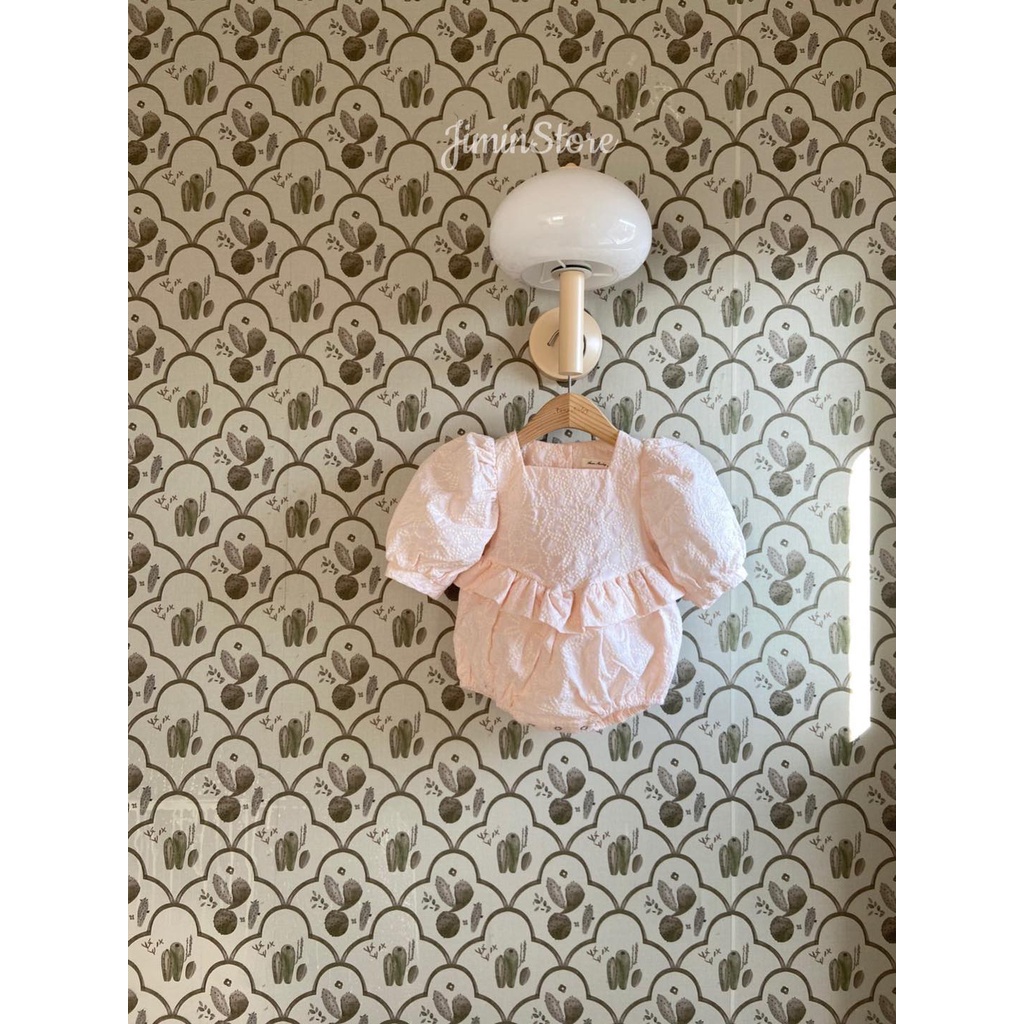 Váy Bodysuit Anne Shirley Lace V thêu hoa tay bồng đáng yêu cho bé gái