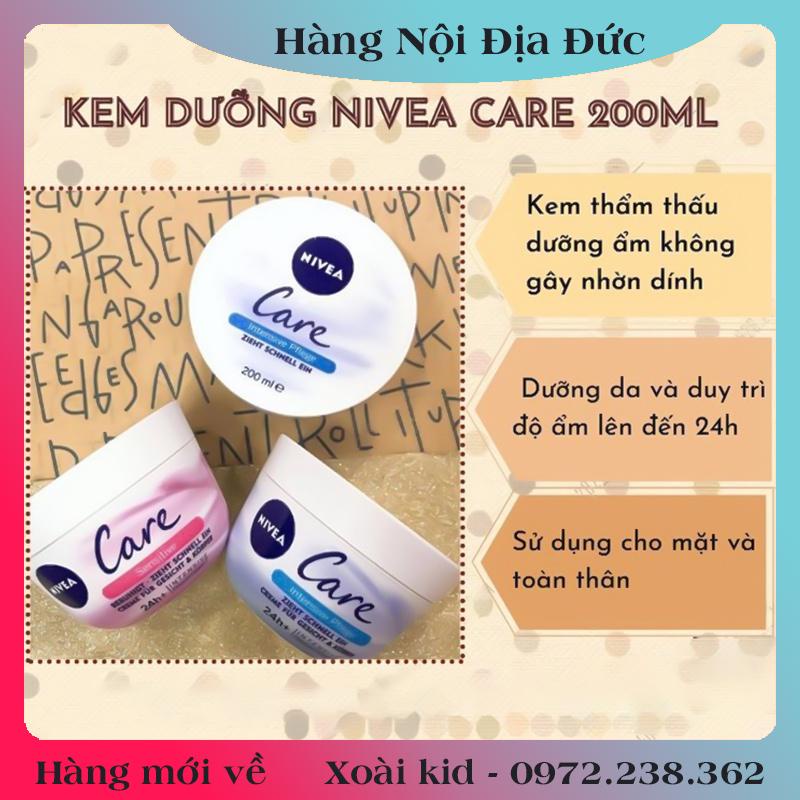 [auth] Kem dưỡng ẩm NIVEA CARE Đức - Siêu dưỡng ẩm chống khô da, chống nứt nẻ   [Hot]