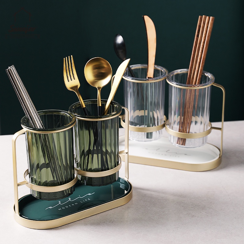 SWEEJAR Giá đỡ  sắp xếp đũa muỗng nĩa kiểu ống có bộ lọc bằng sắt