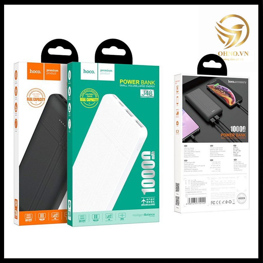 [Mã SKAMA07 giảm 8% đơn 250k]Pin Sạc Dự Phòng Điện Thoại Hoco J48 10000mah Cục Sạc Dự Phòng Mini Đa Năng – OHNO Việt Nam