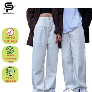 Quần kaki supee-officia quần ống rộng trắng đen unisex hàn quốc