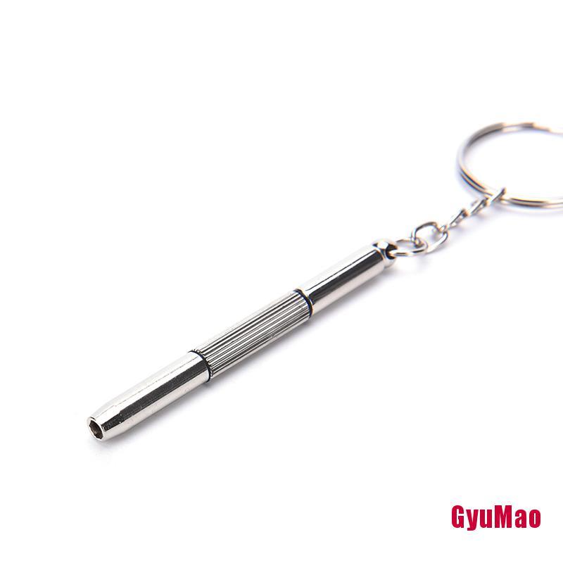 [GYMO] Bộ 5 Tua Vít Sửa Kính Râm Đồng Hồ 3 Trong 1 Mini Có Móc Khóa