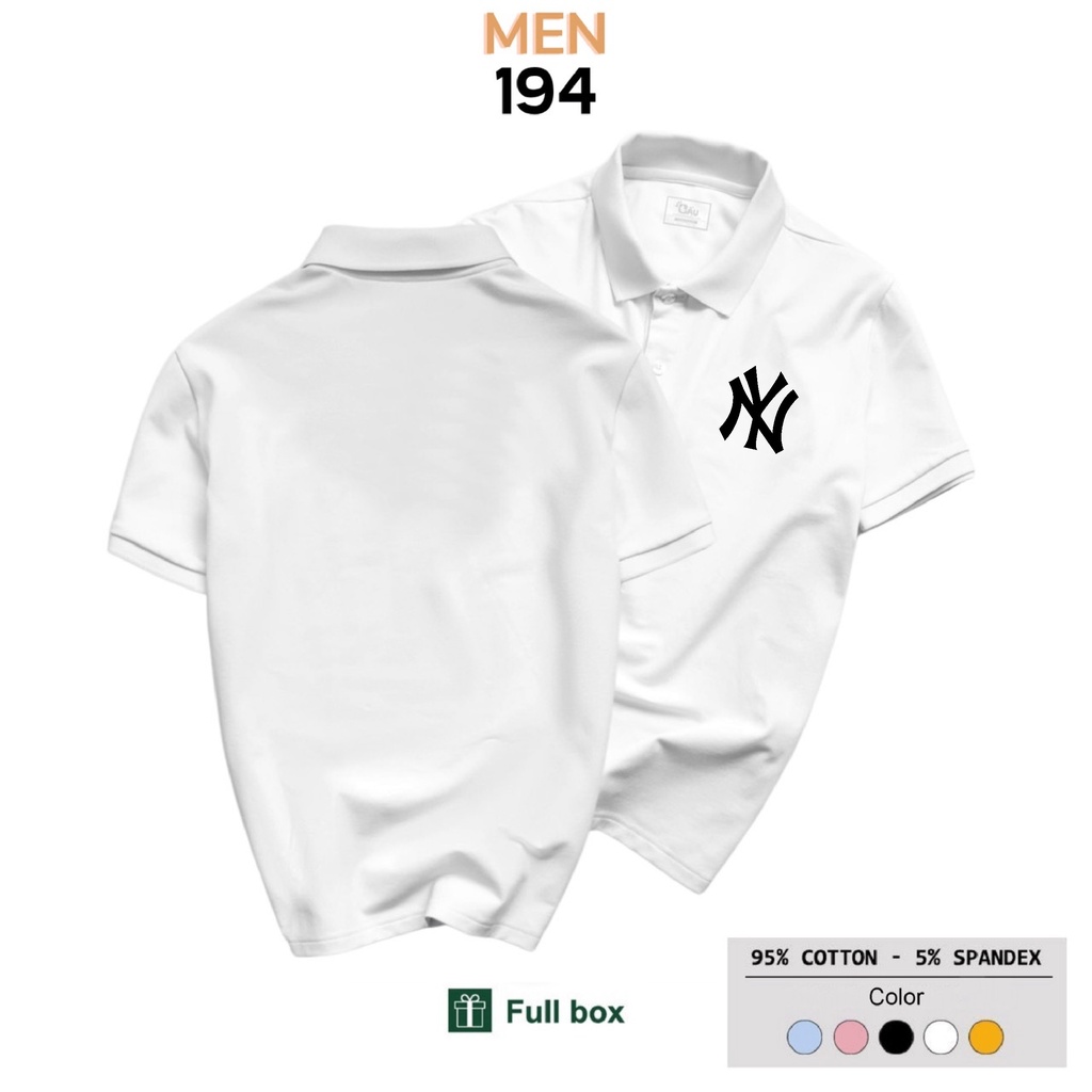 Áo thun Polo GẤU 194 Unisex vải coton 100% y co dãn 4 chiều dày dặn form gerular fit - Ny