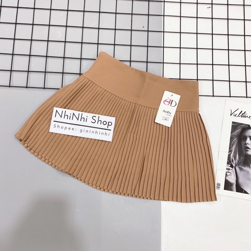 Chân váy xòe ly nhỏ, Chân váy ngắn dáng xòe dập ly CV993 - NhiNhiShop