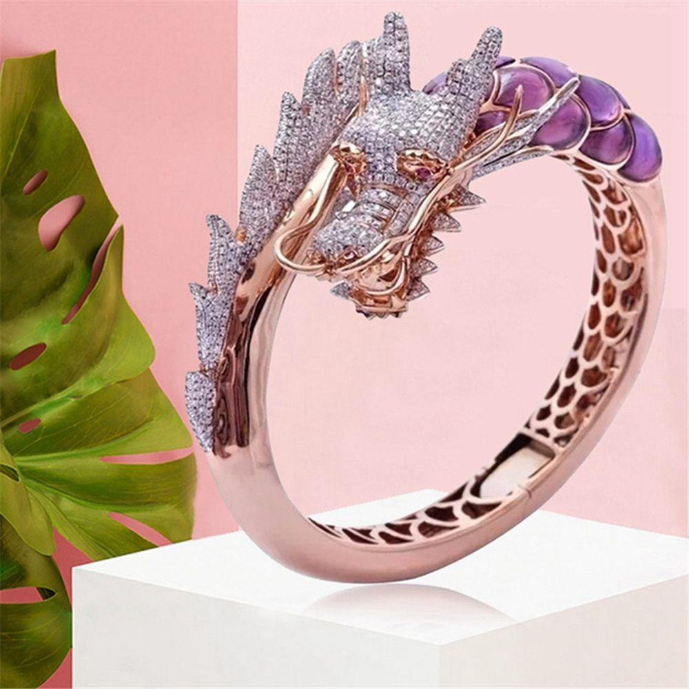 Nhẫn Hình Rồng Phong Cách Boho Thời Trang|Nhẫn Đính Đá Zircon Thời Trang