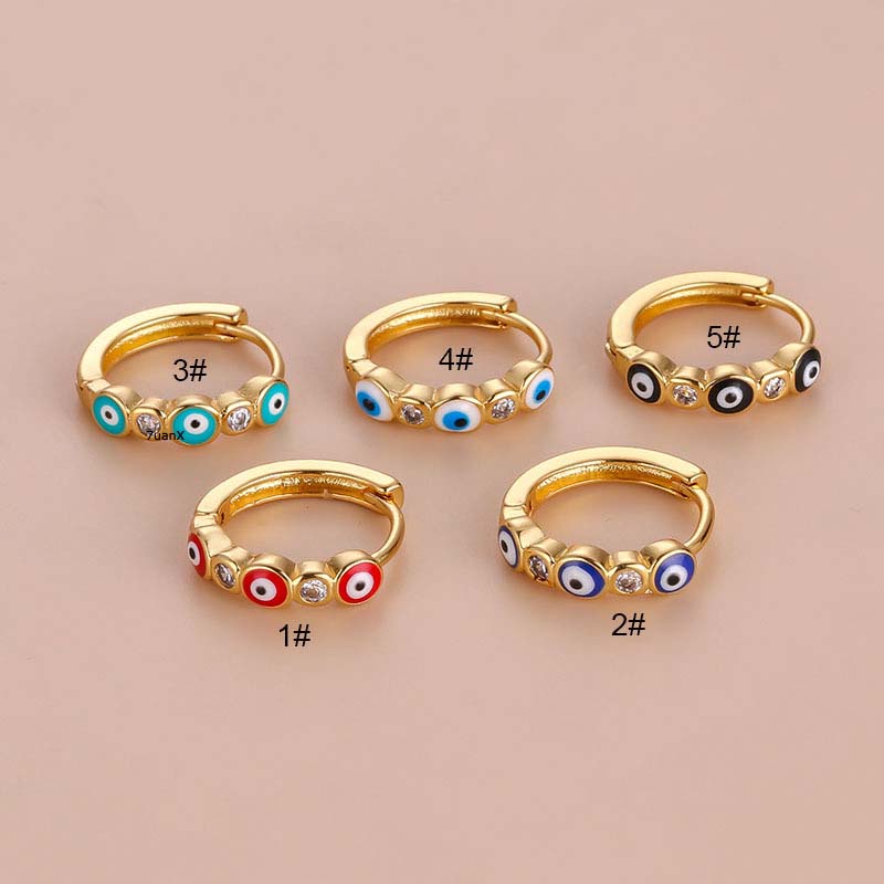 1 Khuyên Tai Tròn Hình Đôi Mắt 12mm