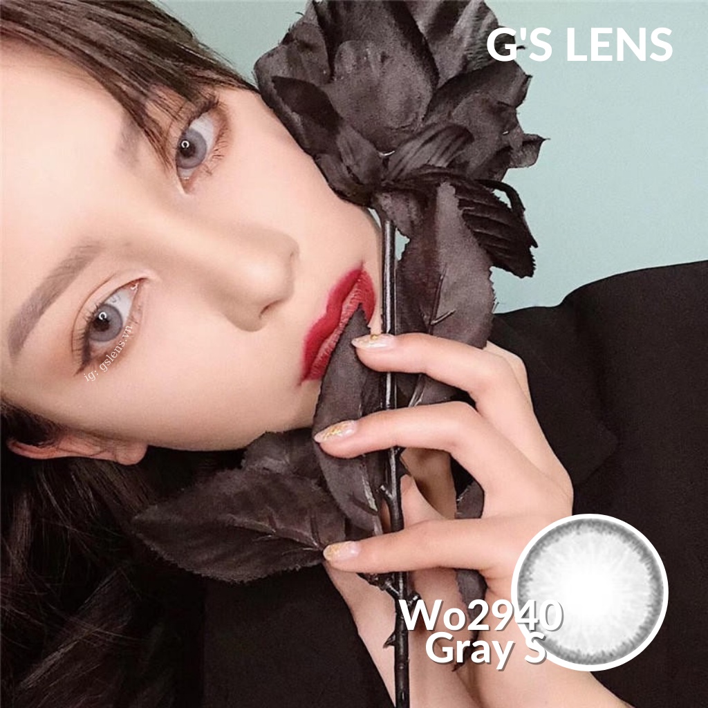 Lens Mắt Kính Áp Tròng Xám Tây Best Seller Giãn Ít Size S 14.2mm Có 0 Đến 6 Độ Cận WO2910 Gray G'S LENS