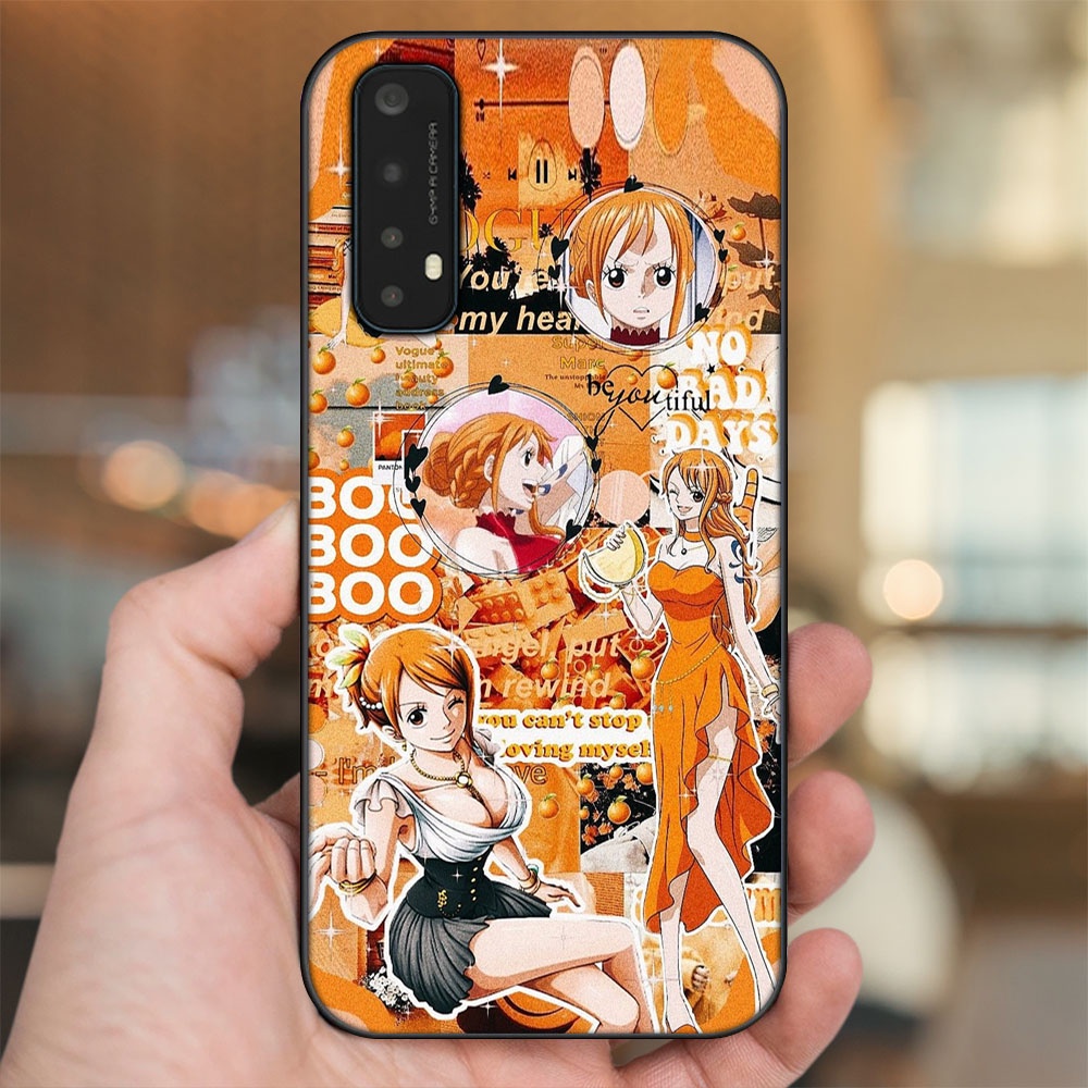 Ốp lưng Realme 7 viền đen in hình Nami One Piece Đảo Hải Tặc