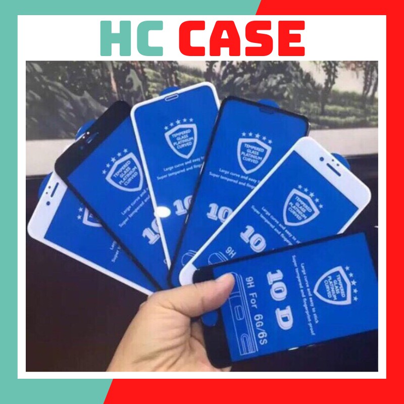 Kính cường lực iphone full màn 10D 6s/6plus/6splus/7/8/7plus/8plus/x/xs/xsmax/11/11promax- hc case