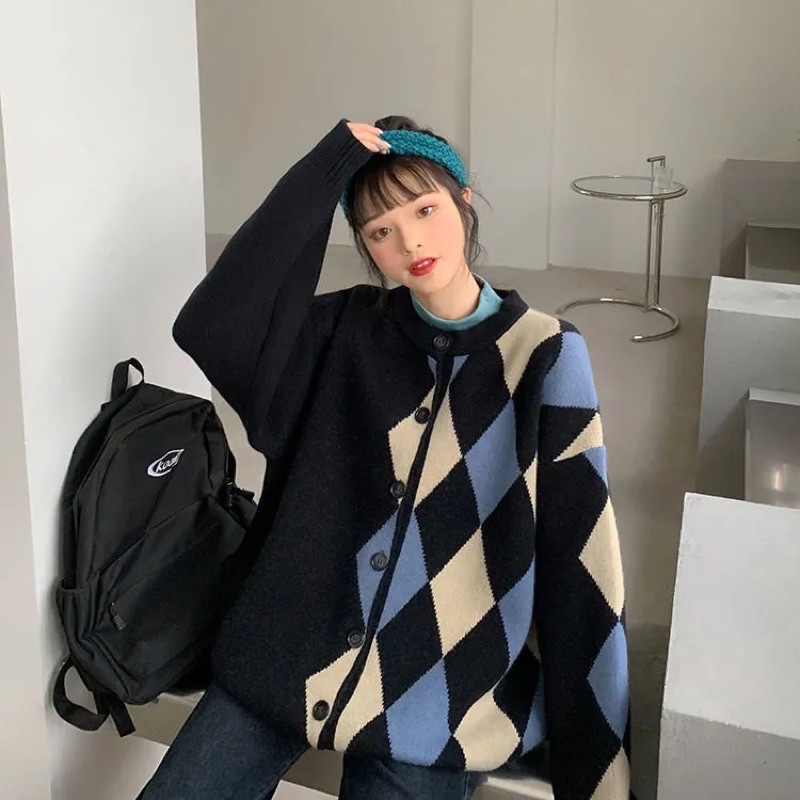 [ORDER TAOBAO] ÁO CARDIGAN HOẠ TIỆT LỆCH MỘT BÊN