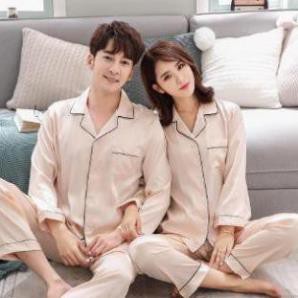 [freeship 50k] bộ pijama Nam, Nữ dài tay chất liệu vải lụa satin cao cấp có ảnh thật + video  ྇ ྇ ྇ ❕