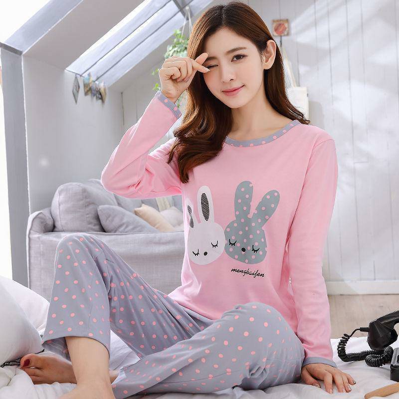 Bộ Đồ Ngủ Dài Tay Cho Nữ Vải COTTON Mặc Nhà Thun Cute Mềm Mịn Hoạt Hình Kiểu Dáng Cực Xinh Xắn Dễ Thương- Cho Bé Mới Lớn