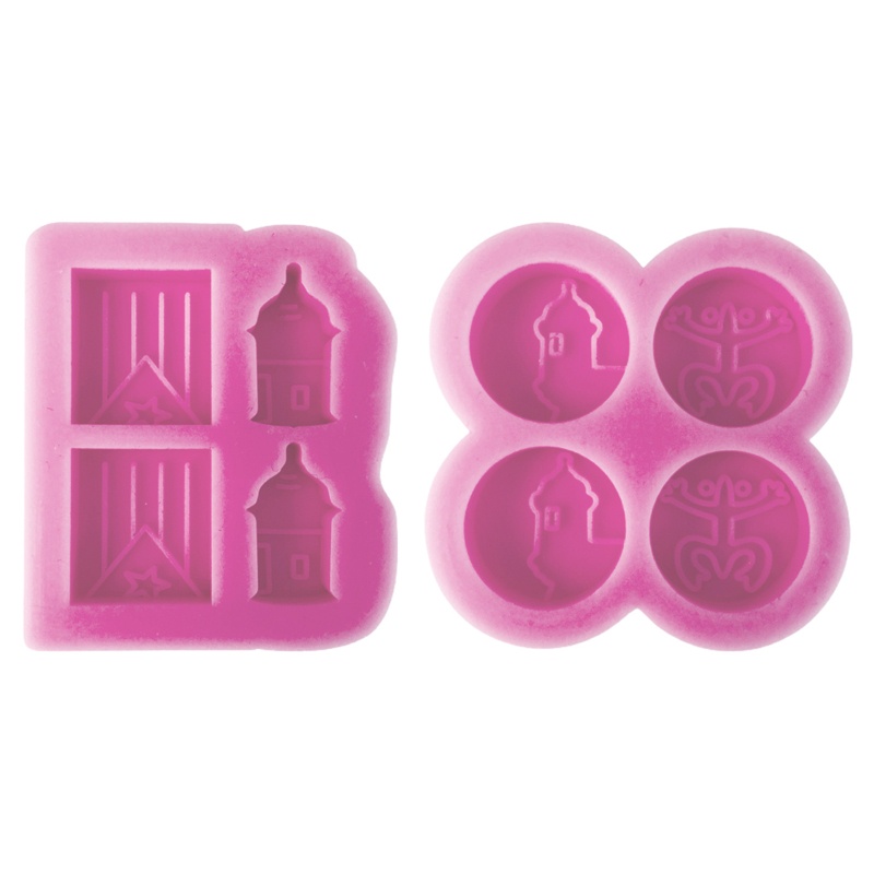 Khuôn Silicone Làm Mặt Dây Chuyền Hình Lá Cờ Lâu Đài / Ếch