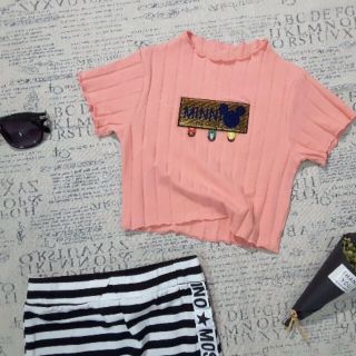 Áo NT thun gân đắp logo Minni mickey QC size 7-15 ri 5