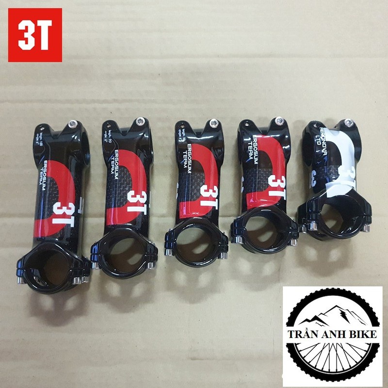 Pô tăng xe đạp bán Carbon 3T 31.8 x 60mm/70mm màu xám đen