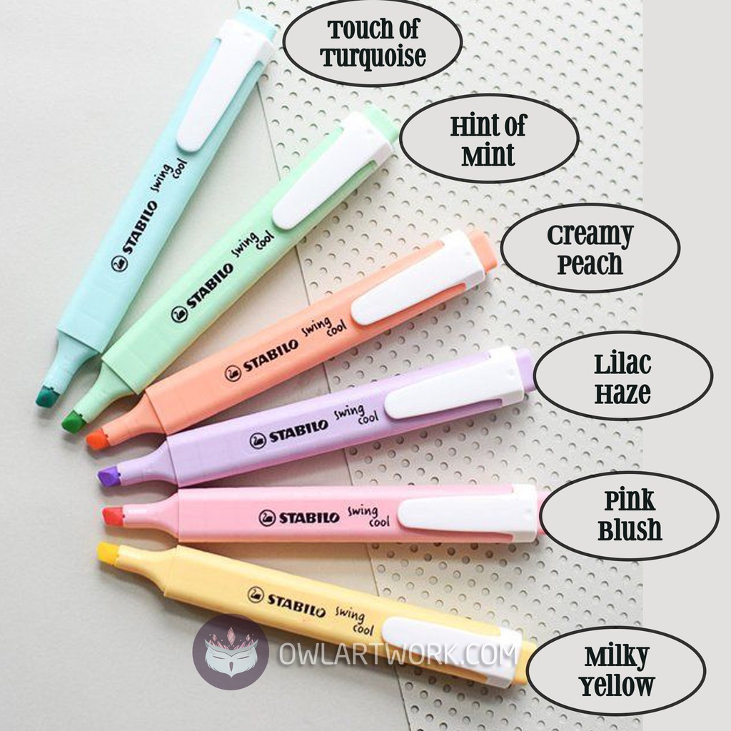 [CHÍNH HÃNG] Bút Dạ Đánh Dấu Stabilo Swing Cool Highlighter - 6 màu Pastel (Made In Germany)