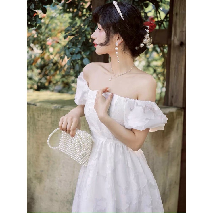 Đầm maxi nữ ren thêu luới hoa form dài may 2 lớp freesize 40-55kg màu trắng siêu sang sịn - TBTRH195 | BigBuy360 - bigbuy360.vn