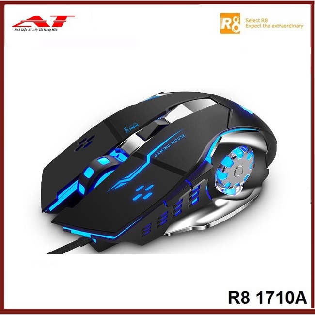Chuột Gaming Không Dây Cao Cấp R8 1710A | Led 7 màu tự chuyển - AT
