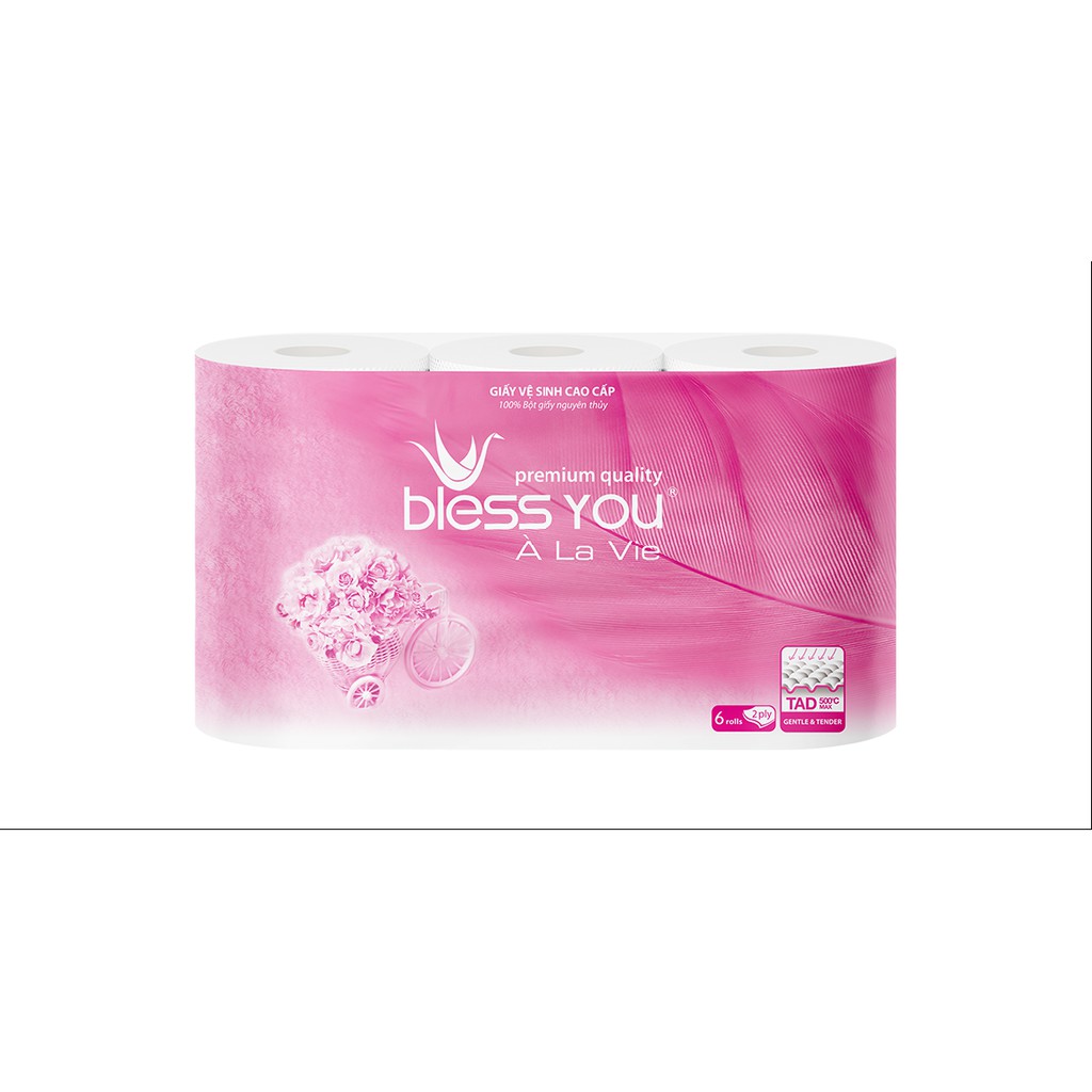 Lốc 6 cuộn giấy vệ sinh cao cấp 2 lớp Bless You À La Vie